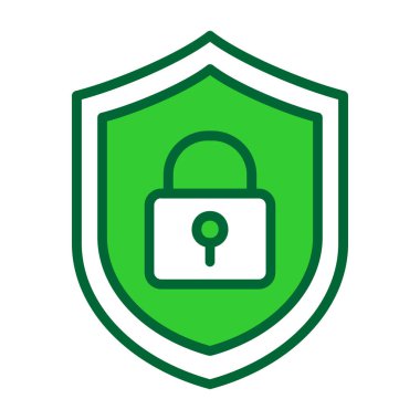 Yeşil üzerinde güvenli vektör çizimi