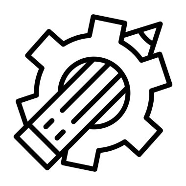 dişli vektör çizgisi simgeleri