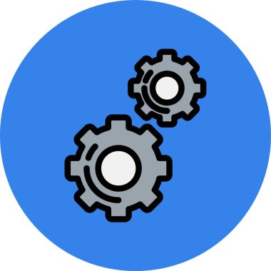 Vites düz yuvarlak vektör simgesi.