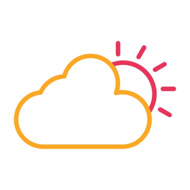 Hava çizgisi olan bulut ve biçim ikonu vektör tasarımını doldur