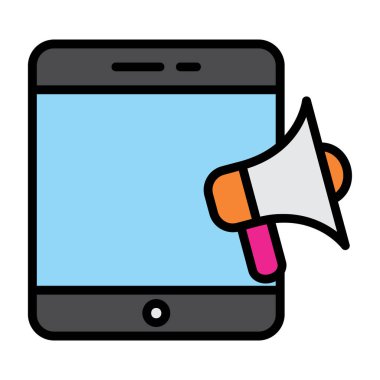 megafon simgesi ile Smartphone