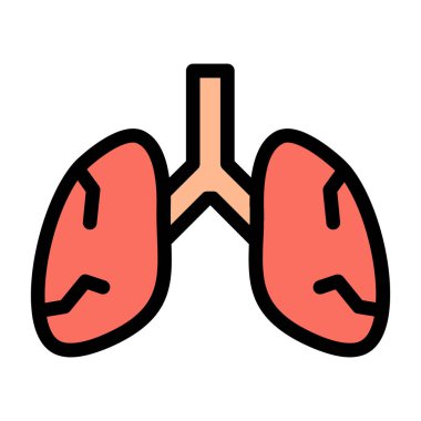 akciğer simgesi vektör çizimi çizimi