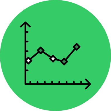 Yükselen Satır Grafik Ağı simgesi, vektör illüstrasyonu