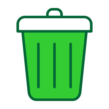 Çöp kutusu simgesi, düz tasarım