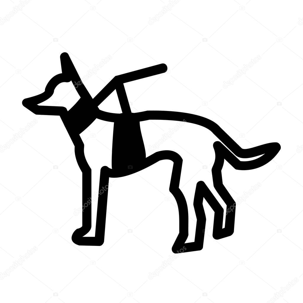 Military dog web icon, vector illustration