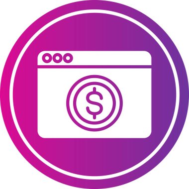 Para için. Web simgesi basit illüstrasyon