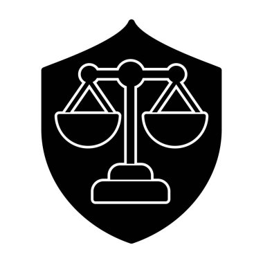 Adalet ölçeği ikonu. düz dizayn.