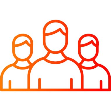 grup insan ikon vektör ince çizgi