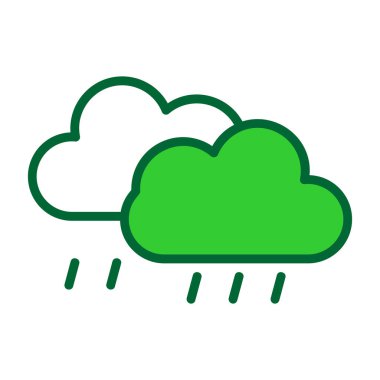 yağmur vektörü ince çizgi simgesi