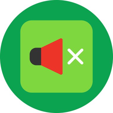 Dikkat işareti. Düz stili olan yuvarlak bir simge. vektör illüstrasyonu