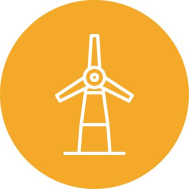 Rüzgar türbini simgesi vektör illüstrasyonu