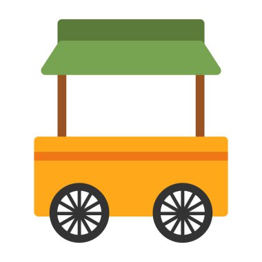 Food Cart web simgesi, vektör illüstrasyonu