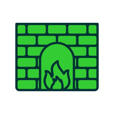 Moda tarzında izole edilmiş şömine simgesi