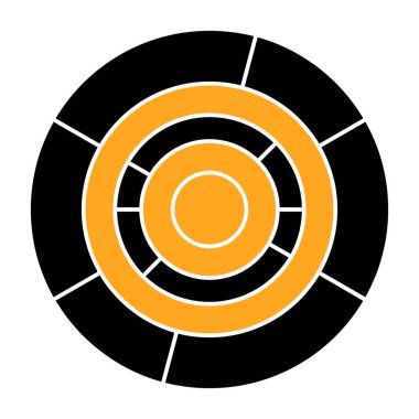 Hedef simgesini vektör web ve mobil uygulaması tasarımı, hedef logo kavramı için izole üzerinde beyaz arka plan