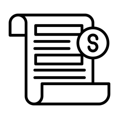 Kağıt Bill vektör simgesi kolayca düzenlenebilir ya da değiştirilebilir