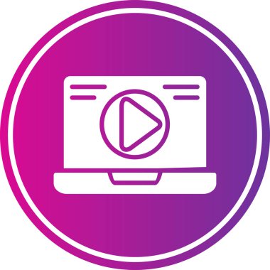 beyaz arkaplanda izole edilmiş modayı gösteren video oynatıcı simgesi.