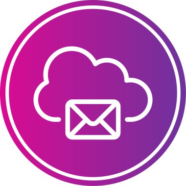 bulut e- posta vektör satırı simgesi