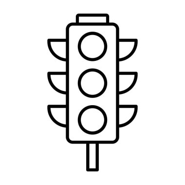 Trafik ışığı simgesi ana hatları vektörü. Şehir trafiği. hafif trafik