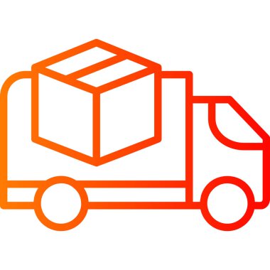 Teslimat kamyonu ikonu. vektör illüstrasyonu