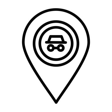 konum vektörü ince çizgi simgesi