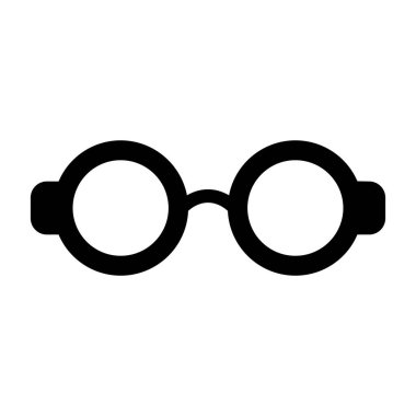 Beyaz arkaplanda siyah bir gözlüğün vektör çizimi