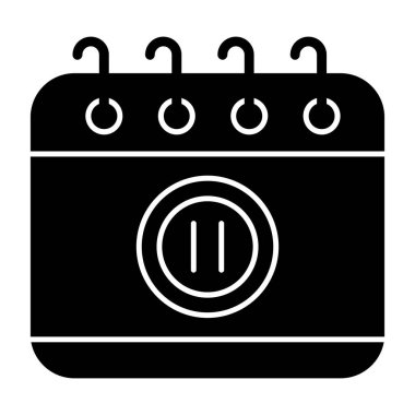 Takvim simgesi, basit siyah biçim