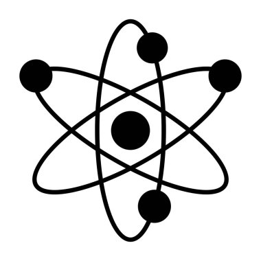 Atom simgesi. Web için basit molekül vektör simgeleri çizimi