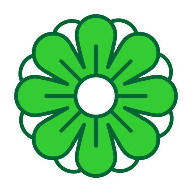 Yonca çiçek simgesi, vektör illüstrasyonu