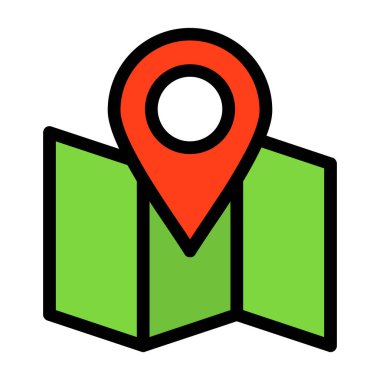 konum haritası renk dış hat vektörü