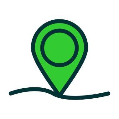 harita konumu doldurulmuş çizgi vektör dekoru