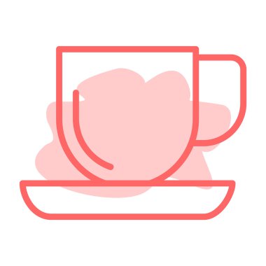 kahve fincanı simgesi, vektör illüstrasyonu