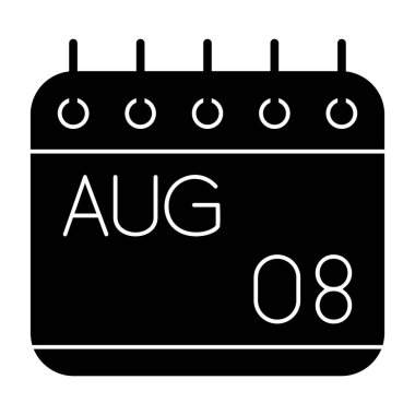 Ağustos Glyph vektörü Simge Tasarımı