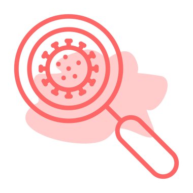 Pembe simgeli bir büyütecin vektör çizimi