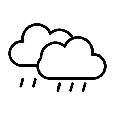 yağmur damlaları ikonlu bulut, çizgi biçimi