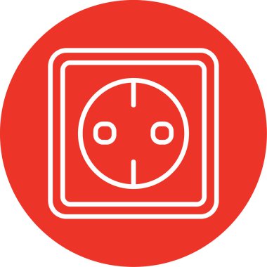 Beyaz arkaplanın kırmızı ve beyaz simgesinin vektör çizimi