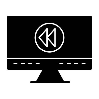 compuk monitör simgesi, basit vektör illüstrasyonu