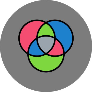 Yuvarlak bir simgenin vektör illüstrasyonu.