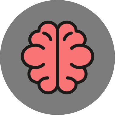 Beyin. Web simgesi basit illüstrasyon