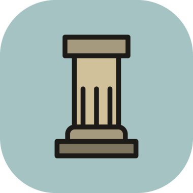 sütun düz simgesi, vektör, illüstrasyon