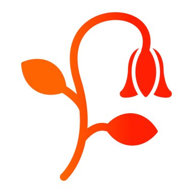 filizlenme vektör simgesi. biçim düz sembol, turuncu renk, yuvarlak açılar, beyaz arkaplan.