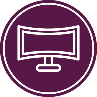 Bilgisayar monitörü simgesi. Web için basit bir bilgisayar izleme vektör simgesi çizimi