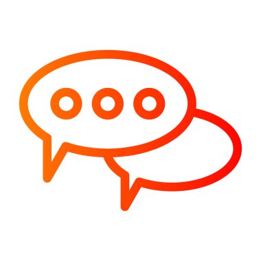 Sohbet mesajı vektör simgesi. biçim düz sembol, turuncu renk, yuvarlak açılar, beyaz arkaplan