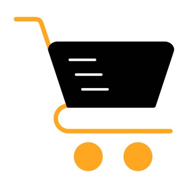 Alışveriş arabalı alışveriş sepetinin vektör çizimi