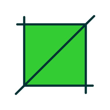 Beyaz arkaplan vektör çizimi üzerindeki yeşil ve sarı kare çerçeve