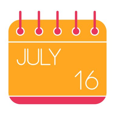 19 Haziran takvim simgesi - takvim simgesi düz tasarım