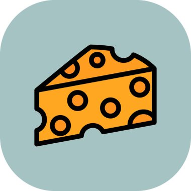 Peynir simgesi, vektör illüstrasyonu