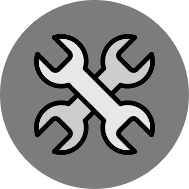 İngiliz anahtarı ve tornavida simgesi