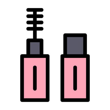 Makyaj ruj ikonu, ana hatlı vektör çizimi. makyaj vektörü