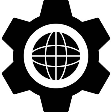 ana hatlar biçiminde küresel dünya simgesi