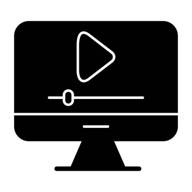 video oynatıcı simgesi, vektör illüstrasyonu